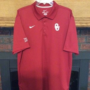 Nike Men’s Big 12 Size XL Dri-Fit Red OU Polo